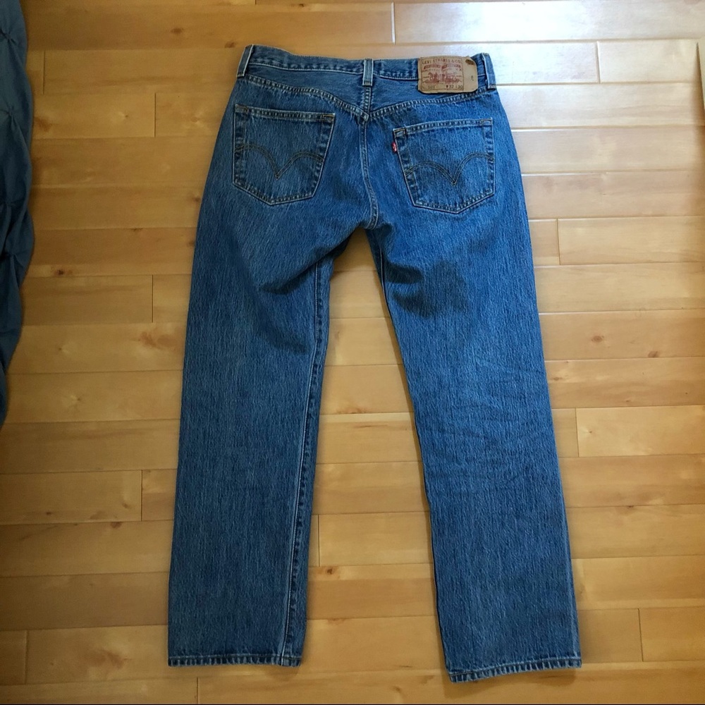 SOLD LEVI'S 501 Button Fly Straight Leg Jeans - Picture 3 of 9